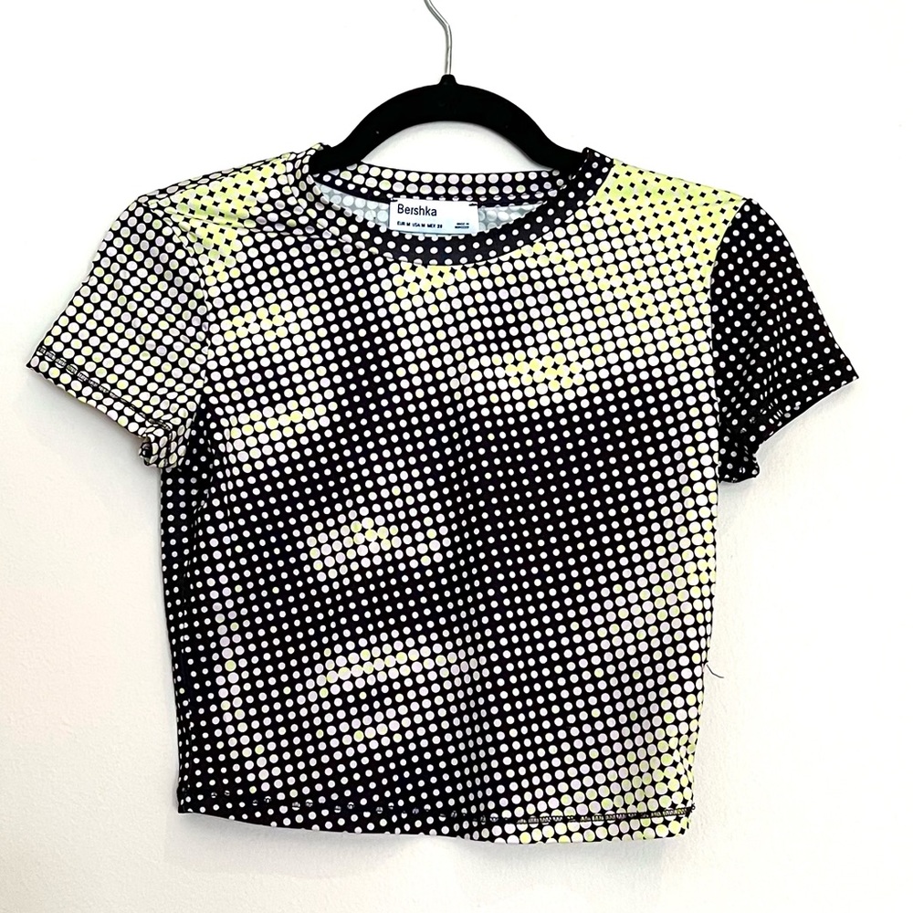 Bershka Printed Neon Crop Top
